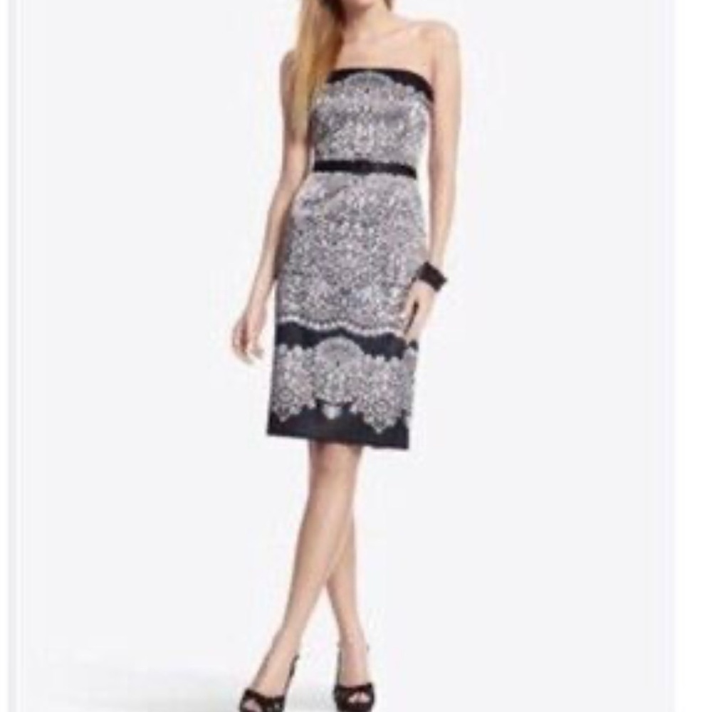 White House Black Market Strapless‎ Satin Dress